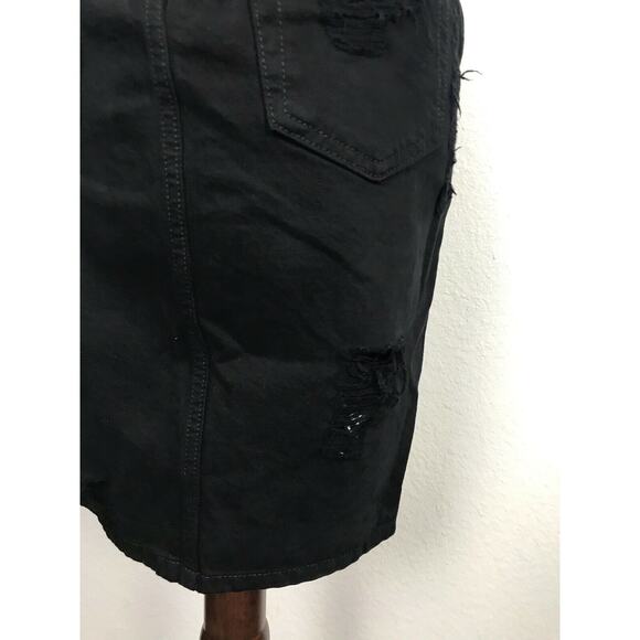 Joe's Jeans Distressed Frayed Stretch Button Fly Denim Skirt - Picture 8 of 9